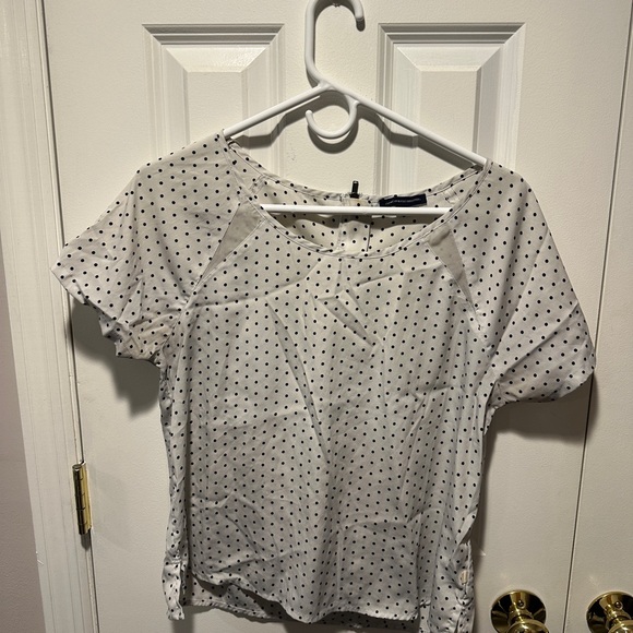American Eagle Outfitters Black and White Polka Dot Blouse - Picture 1 of 3